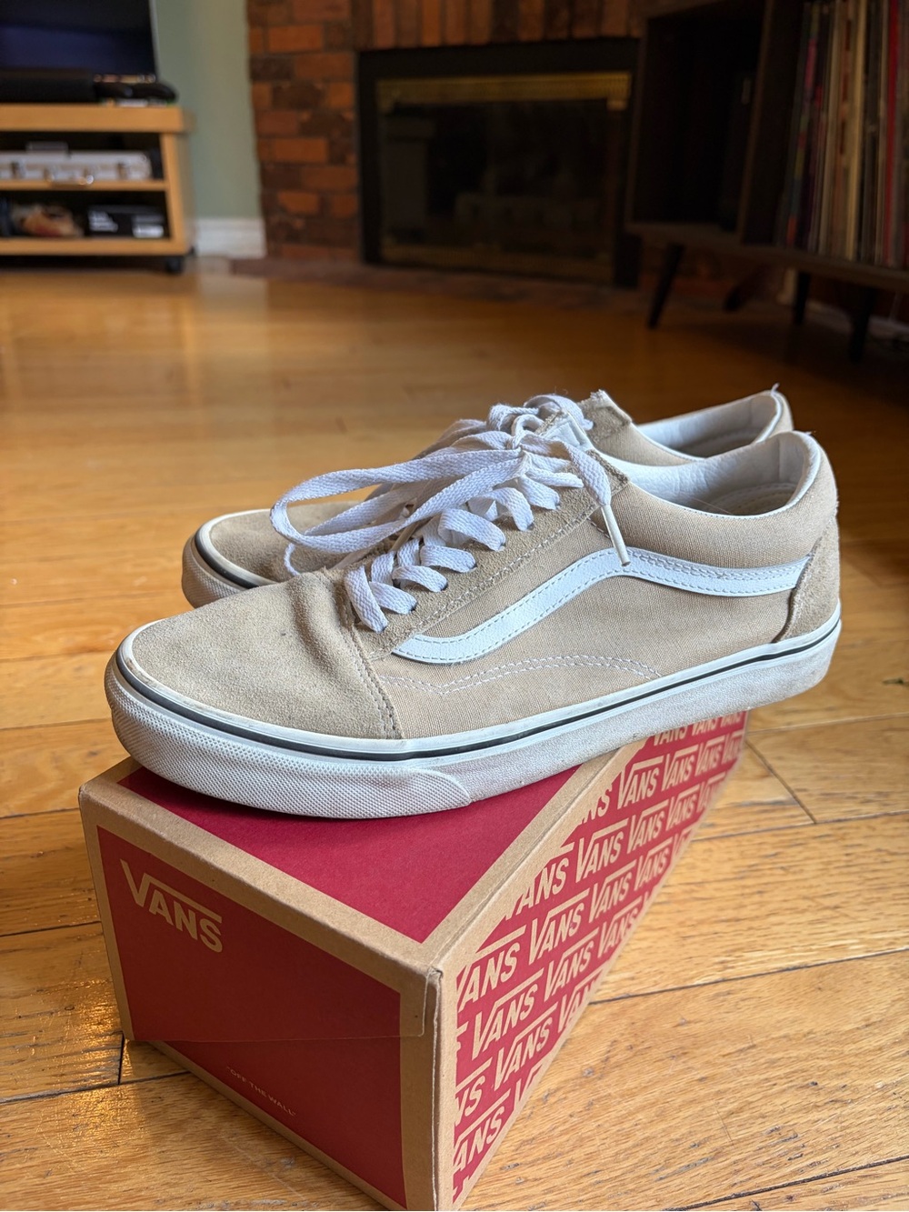Vans Old Skool Low-Top Sneakers in Cream and White